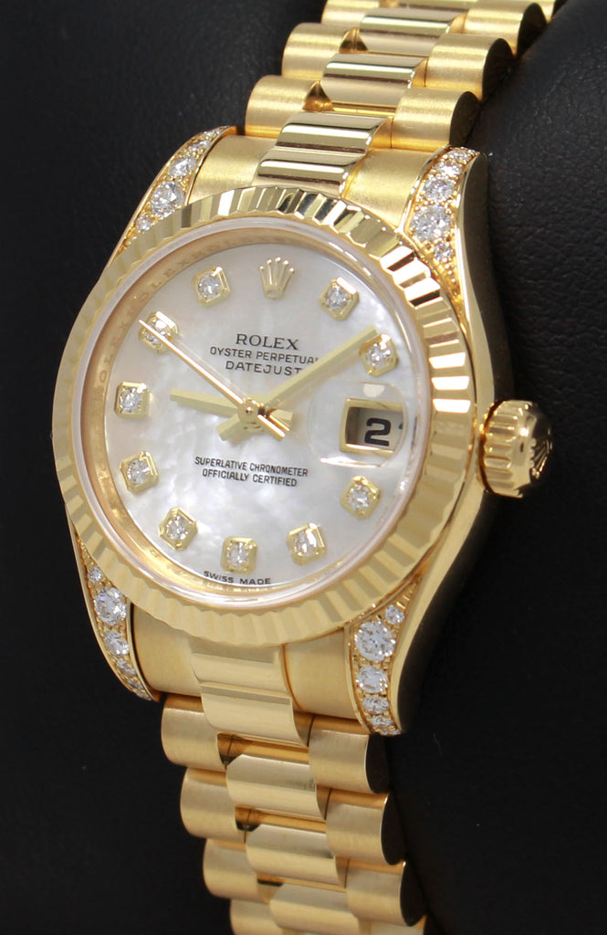 ROLEX President Crown Collection 179238 18K Yellow Gold Factory MOP Diamonds BOX/PAPERS - Diamonds East Intl.