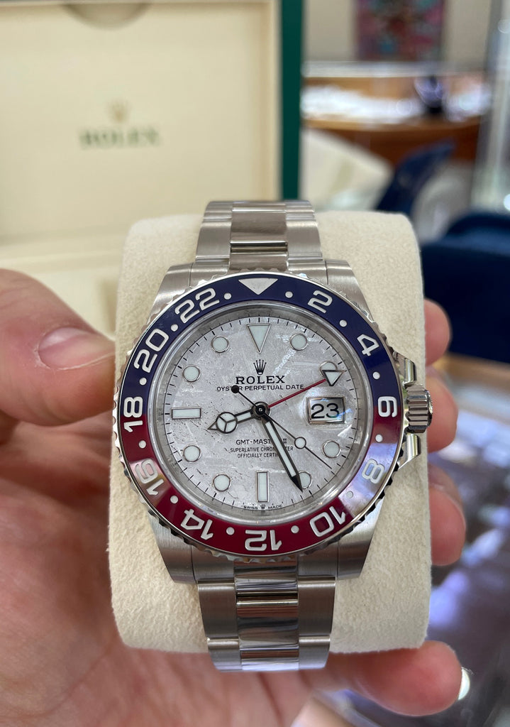 Gold Meteorite Rolex Gmt Master White Gold Pepsi White Gold