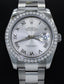 Rolex Datejust 116200 36mm Oyster Perpetual 1.95CT Diamond Bezel Silver Roman Dial