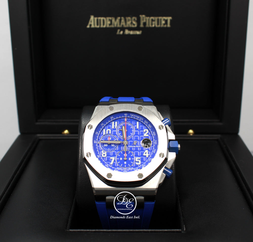 Audemars Piguet Royal Oak Offshore Blue INDIGO Chronograph Special Edition 26470ST.OO.A030CA.01 *UNWORN* - Diamonds East Intl.
