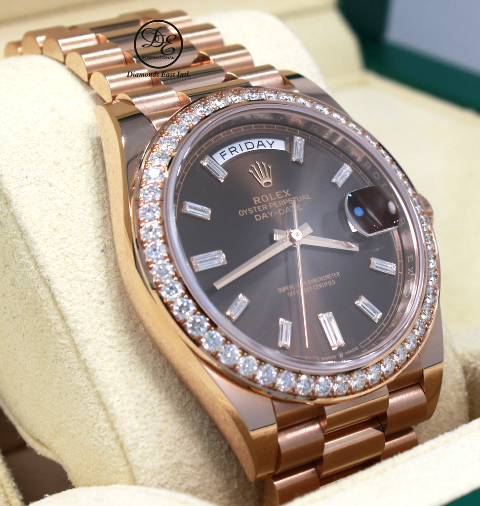 Rolex Day-Date 40 Everose Gold - Diamond Bezel Watches
