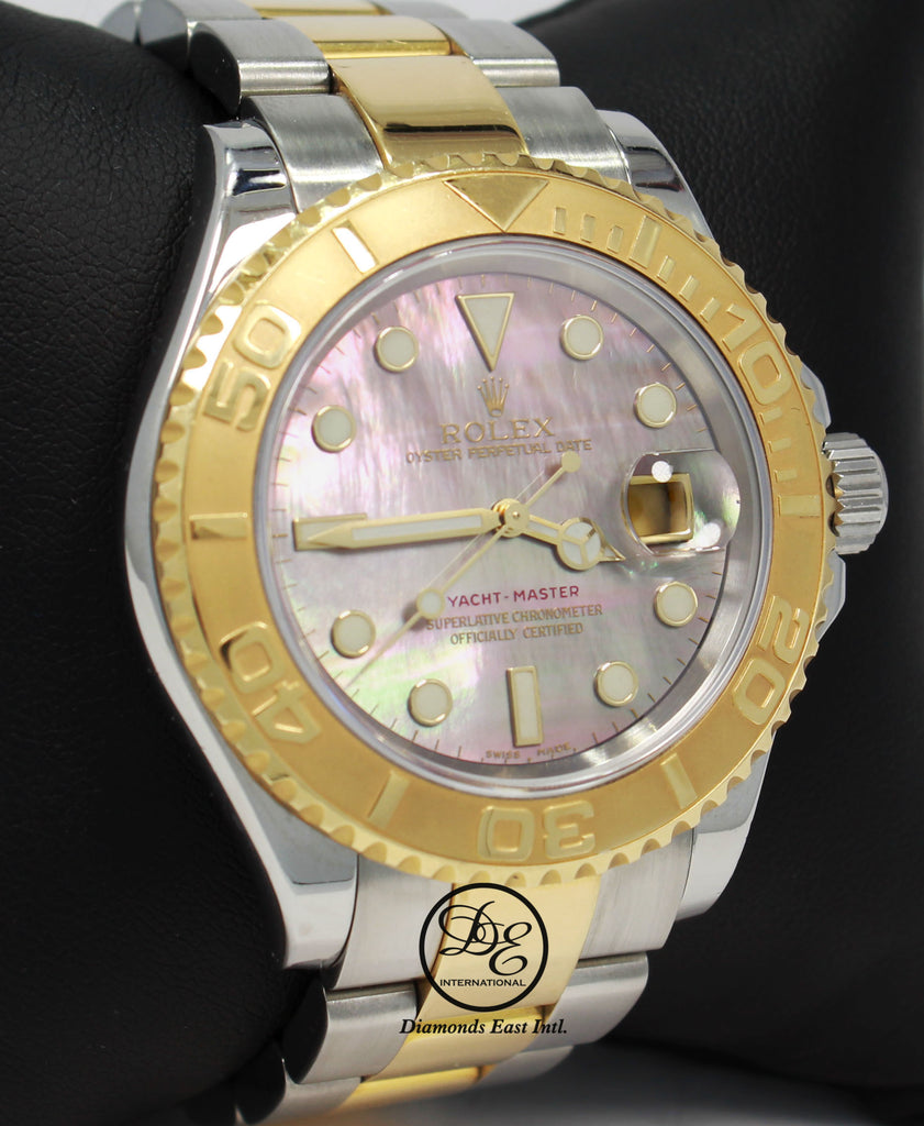 Rolex Yacht-Master 16623 40mm 18K Y Gold /SS FACTORY Tahitian MOP Dial BOX/PAPERS - Diamonds East Intl.
