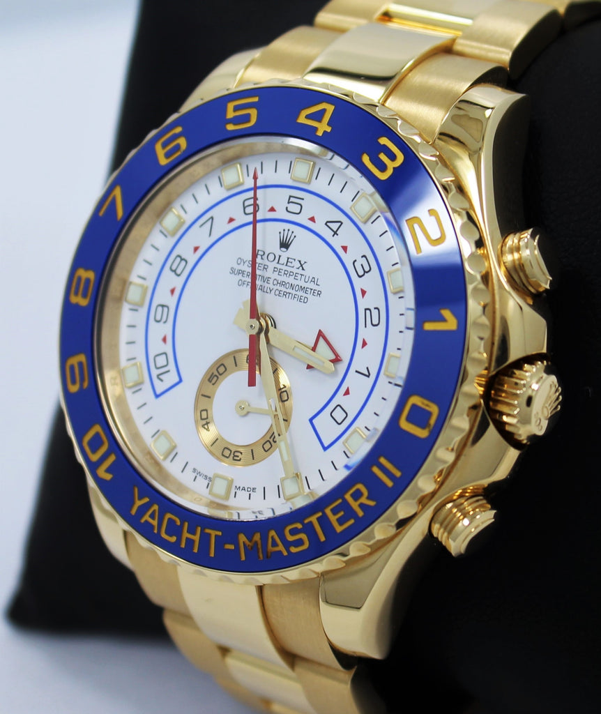 Rolex Yacht-Master II 116688 Men's 44mm 18k Yellow Gold Blue Ceramic  BOX/PAPERS