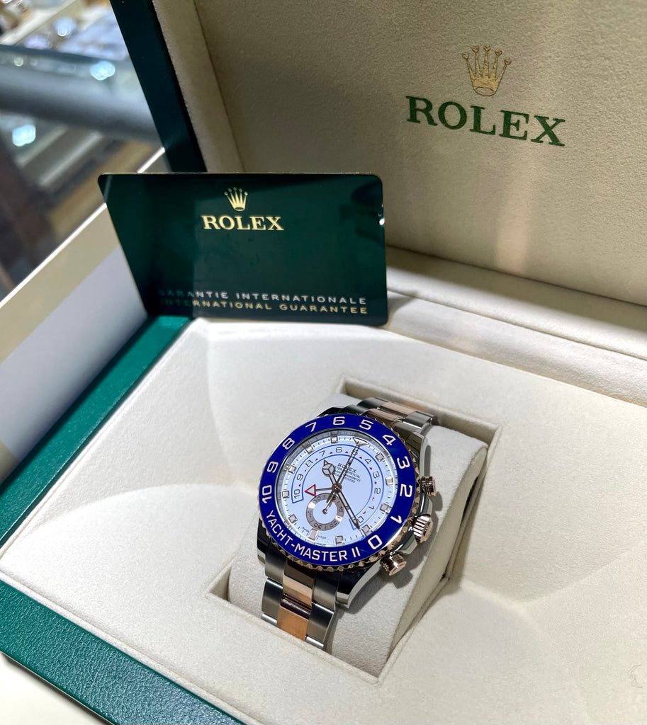 Rolex Yacht Master ii 116681 Hands Rose Gold/Stainless Steel Oyster Box and Unworn | Diamonds East Intl.