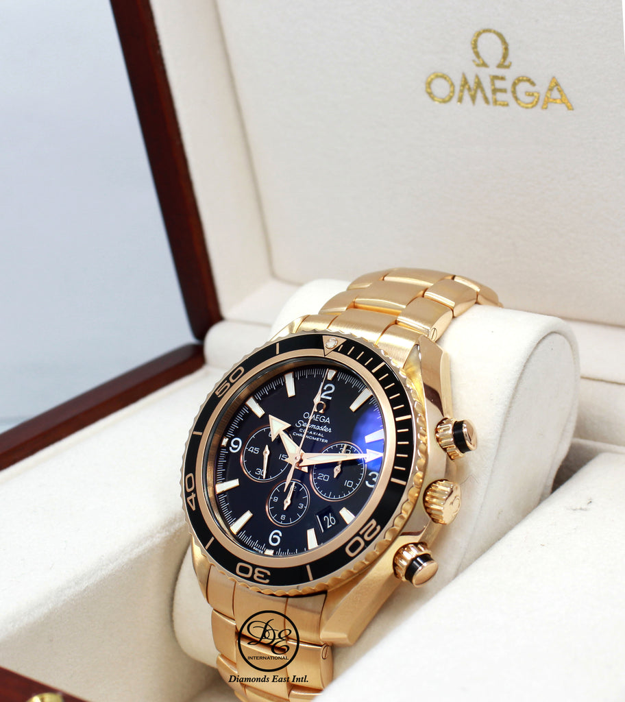 Omega Seamaster Planet Ocean 45.5mm 18K Rose Gold Chronograph Automatic 222.60.46.50.01.001 BOX/PAPER - Diamonds East Intl.
