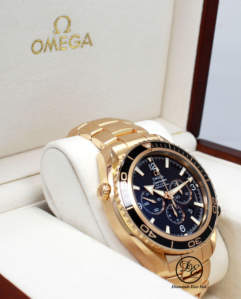 Omega Seamaster Planet Ocean 45.5mm 18K Rose Gold Chronograph Automatic 222.60.46.50.01.001 BOX/PAPER - Diamonds East Intl.