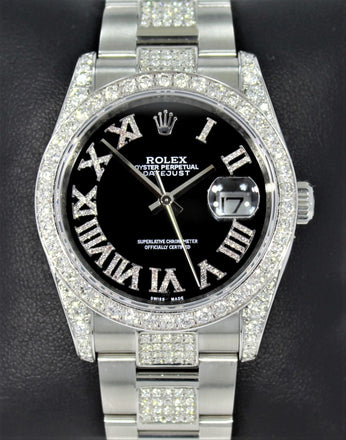 Rolex DateJust 116200 36mm black diamond dial bezel & bracelet oyster perpetual - Diamonds East Intl.