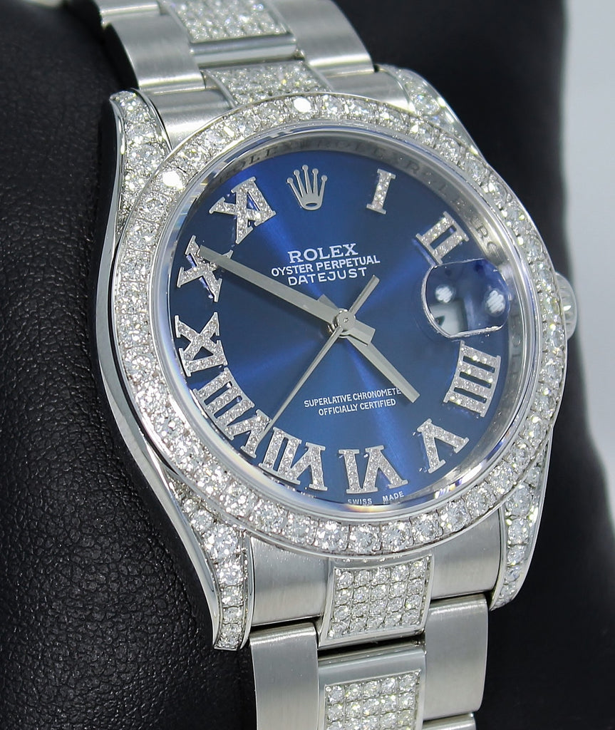 Rolex Datejust 116200 36mm Blue Diamond Dial Bezel & Bracelet Oyster Perpetual - Diamonds East Intl.