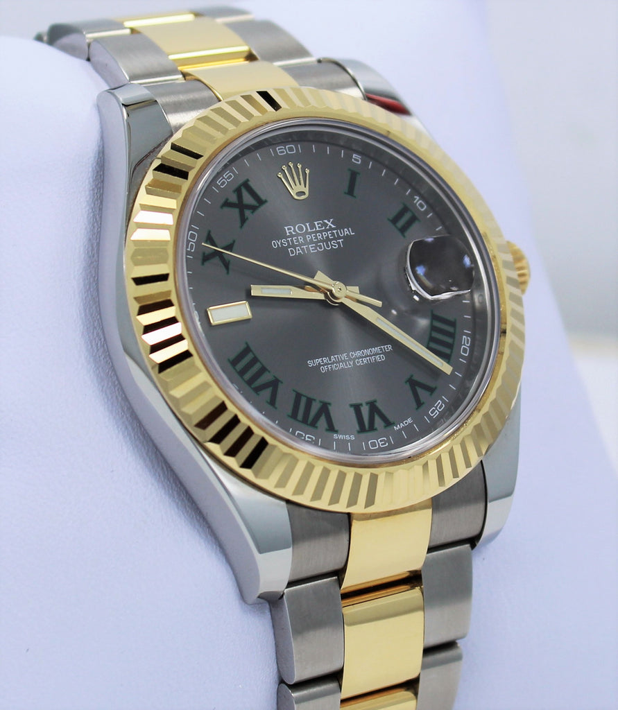 Rolex Oyster Perpetual Datejust II 41 116333 GRYRFJ 18K Yellow Gold / SS Box/Papers - Diamonds East Intl.