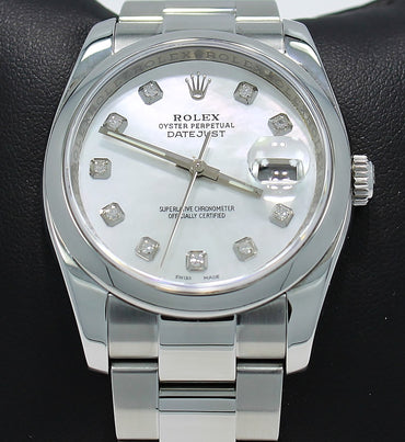 Rolex Datejust 116200 36mm  Diamond Mop Dial Oyster Perpetual - Diamonds East Intl.