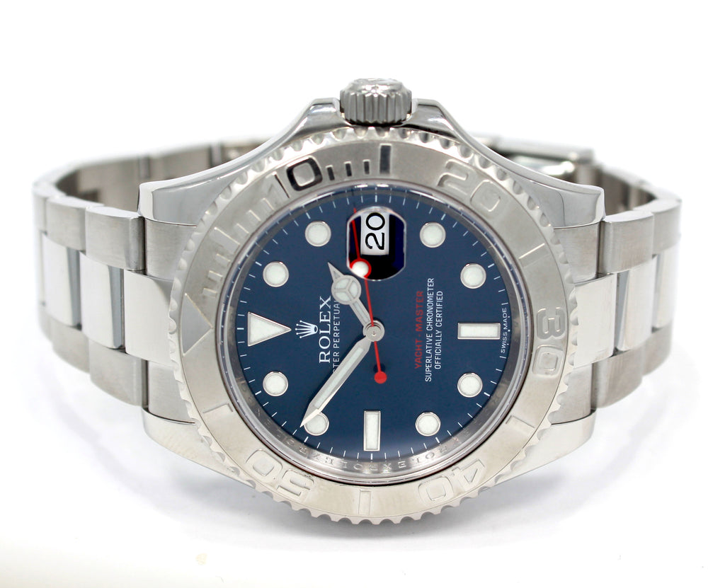 Rolex Yacht Master 116622 40mm Blue Dial Oyster SS Platinum Bezel for  $16,999 for sale from a Trusted Seller on Chrono24