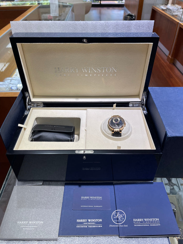 Harry Winston Excenter 200-MMT40R 110 Hours Tourbillon in 18K Rose Gold Box and Papers MINT