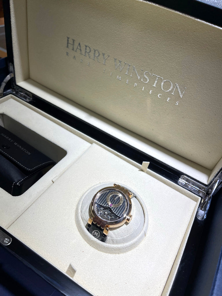Harry Winston Excenter 200-MMT40R 110 Hours Tourbillon in 18K Rose Gold Box and Papers MINT