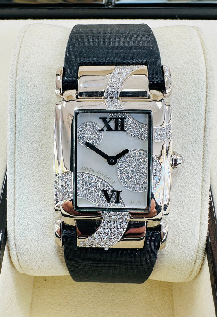 Patek Philippe Twenty 4 4914g Factory Diamonds MOP Dial 18k White Gold Watch