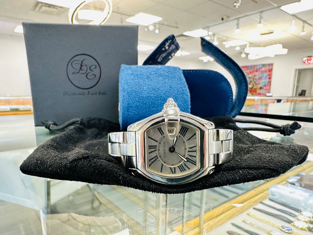 Cartier Roadster 2675 Quartz Steel Ladies Watch Mint Condition
