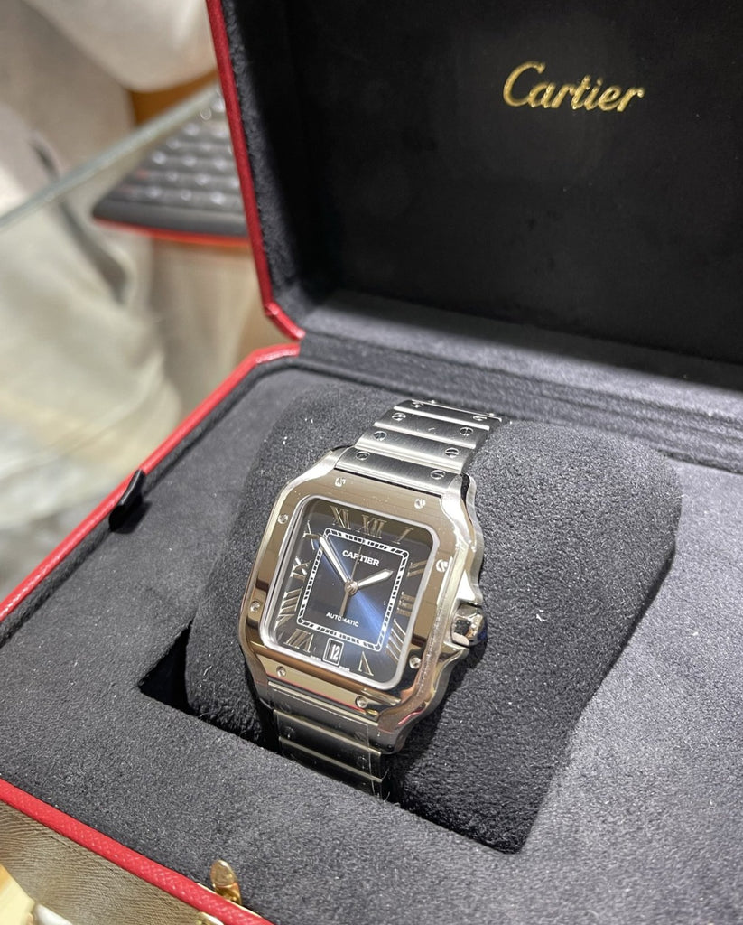 Cartier Santos De Cartier WSSA0030 Large Blue Dial Unworn