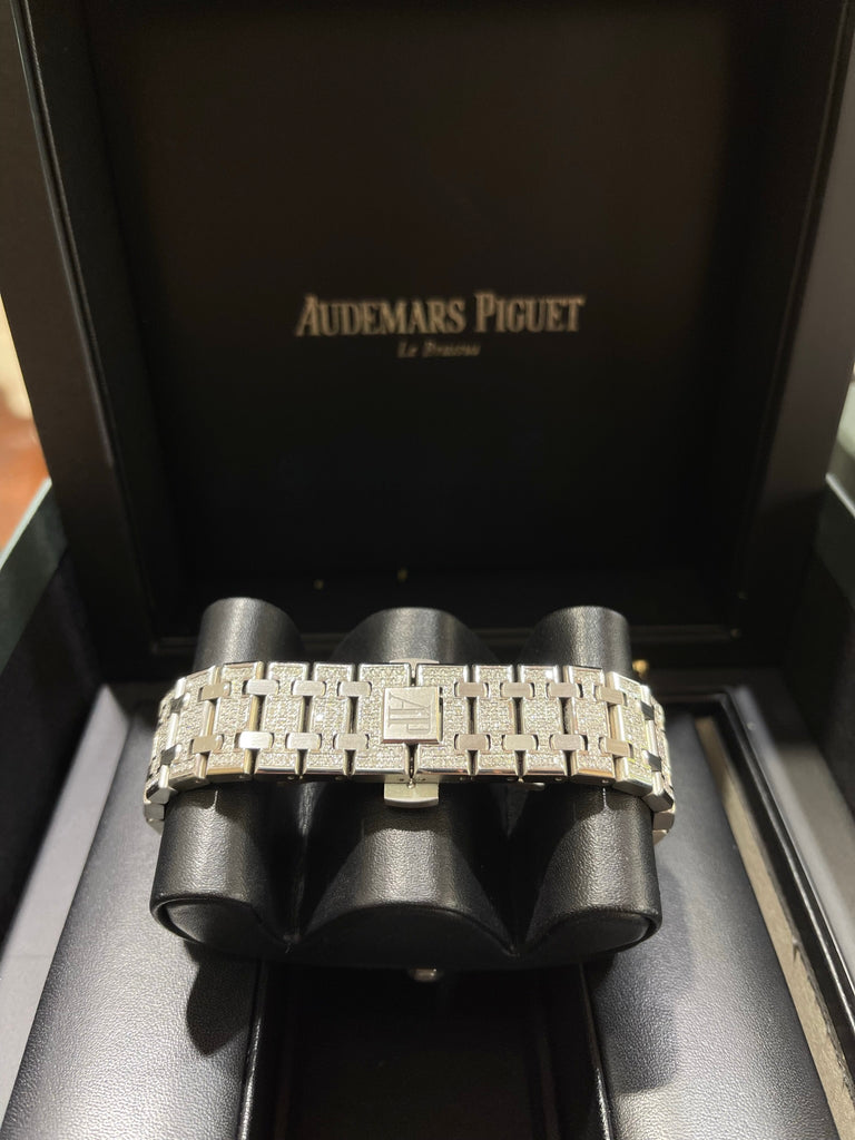Audemars Piguet  Royal Oak Chronograph 41mm ICED OUT Steel 26320ST.OO.1220ST.01 Box/Papers - Diamonds East Intl.