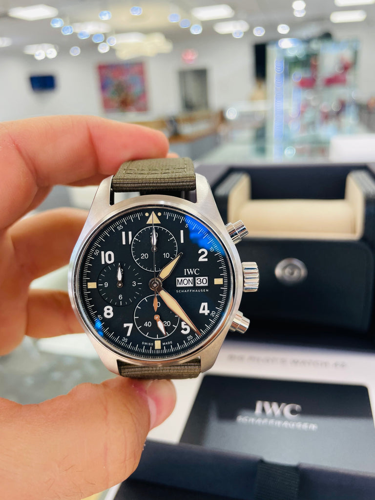 IWC Pilot Spitfire Chronograph IW387901 Unworn Box and Papers