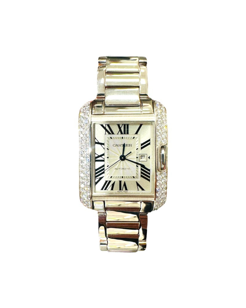 Cartier Tank Anglaise WT100009 White Gold Factory Diamond Box