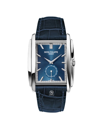 PATEK PHILIPPE Gondolo 5124G 18K White Gold Blue Sunburst Dial *MINT CONDITION* - Diamonds East Intl.