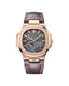 PATEK PHILIPPE Nautilus 5712R 18k Rose Gold Moon Phase Leather Band Watch BOX/PAPERS