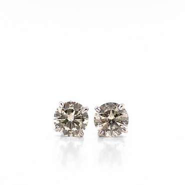 3.02 Round Cut Diamond Studs - Diamonds East Intl.