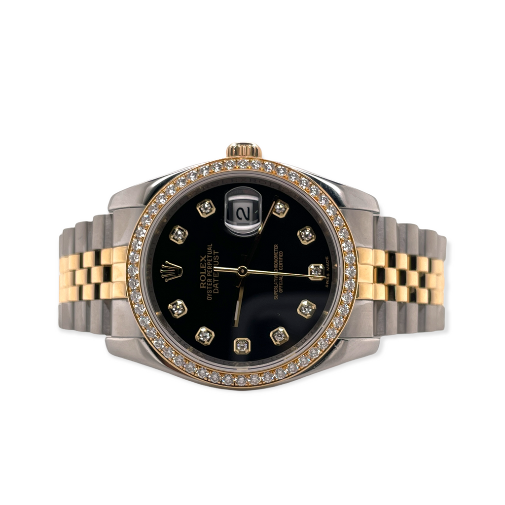 Rolex Datejust 36mm 116243  Factory Diamond Dial And Factory Diamond Bezel  Box and Papers - Diamonds East Intl.