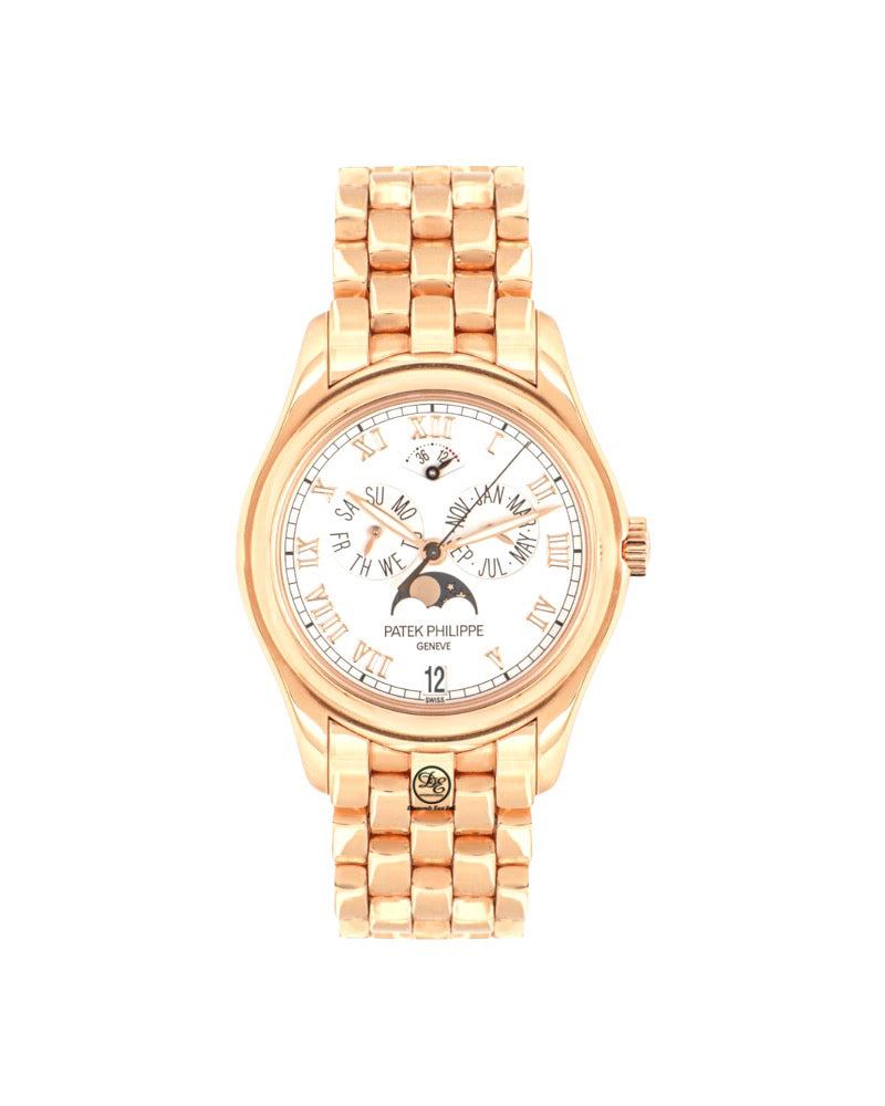 Patek Philippe Annual Calendar 5036/1R Moon Phase w/Power Reserve In 18kt Rose Gold 37MM PreOwned - Diamonds East Intl.