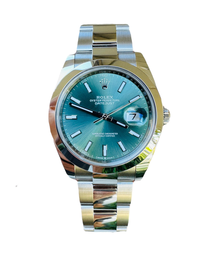 Rolex DateJust 41 Mint Green Dial 126300 PreOwned - Diamonds East Intl.