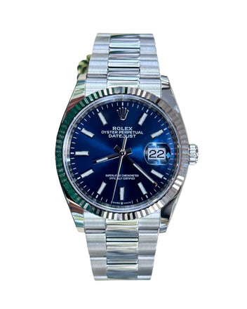 Rolex Datejust 36 126234 Blue Dial Oyster Bracelet Unworn - Diamonds East Intl.