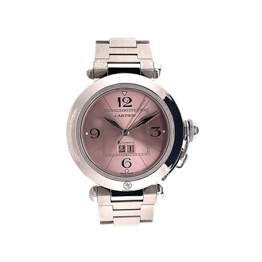 Pre-Owned Cartier Pasha C Big Date Pink Dial - Diamonds East Intl.