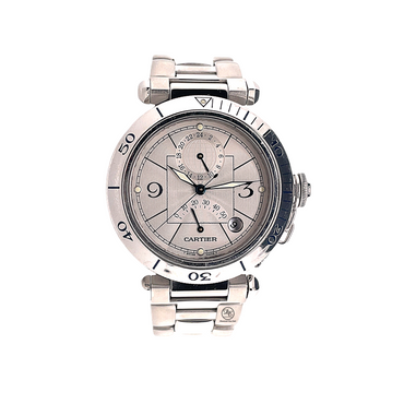 Pre-Owned Cartier Power Reserve Pasha Gmt - Diamonds East Intl.