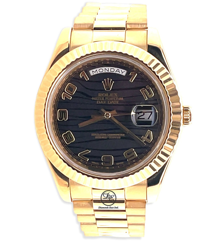 Rolex President Day-Date ii 218238 41mm Factory Wave Arabic Dial Mint Condition