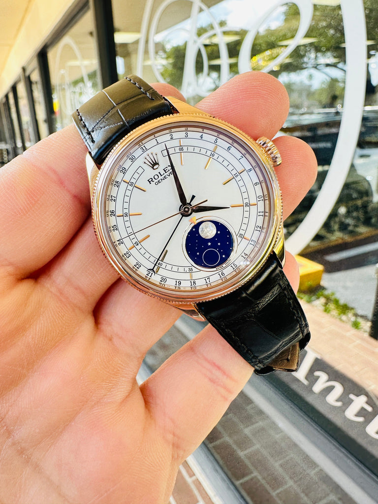 Rolex cellini leather band Clearance