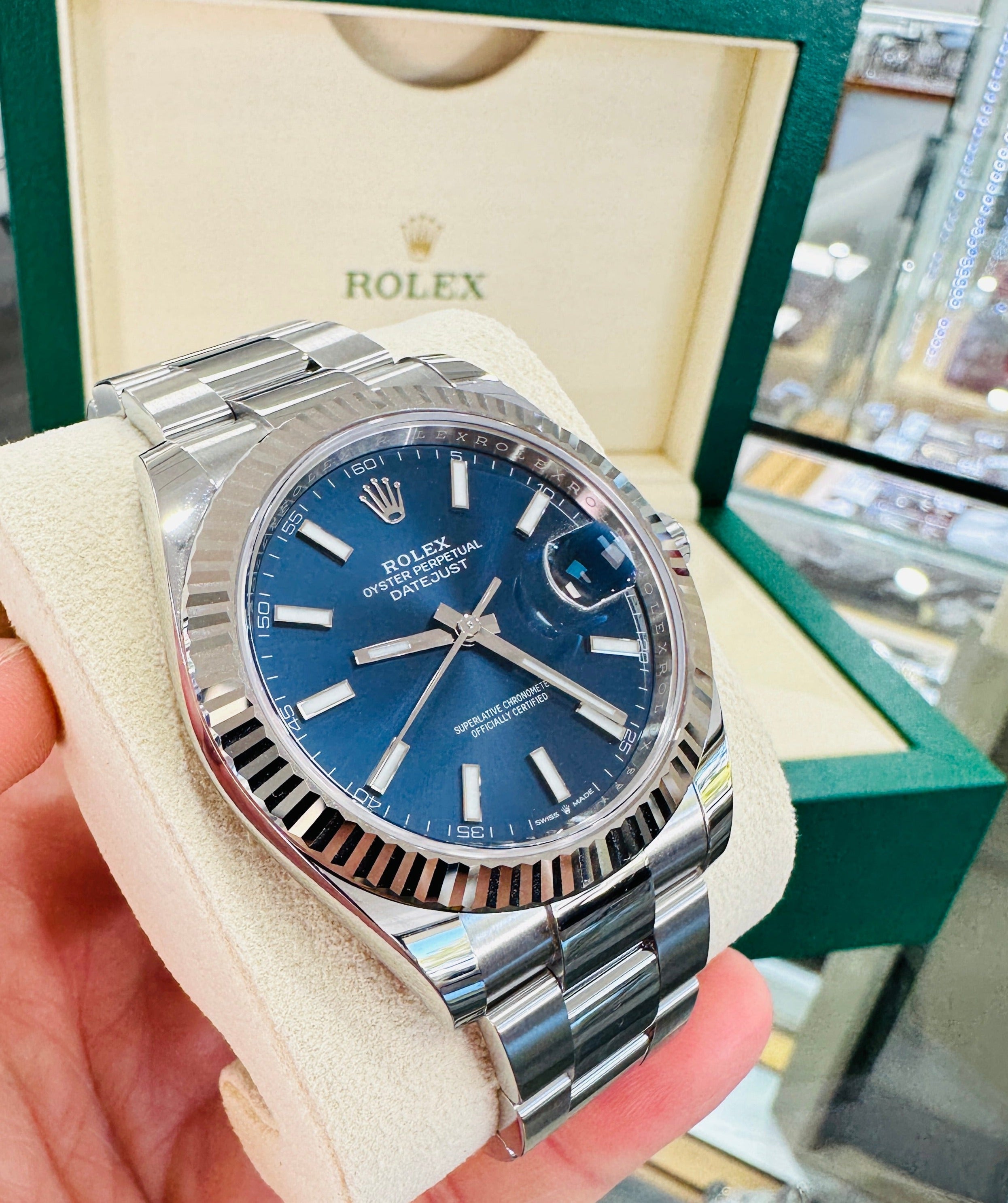 Datejust 41 rolex blue Clearance