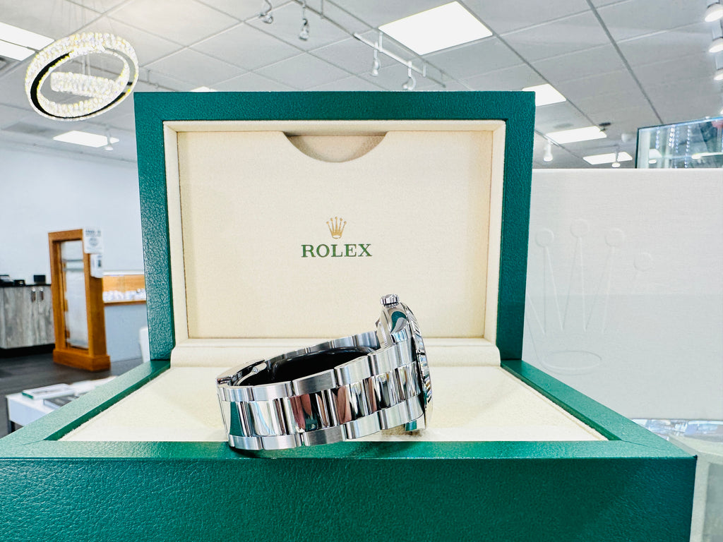Rolex DateJust 41 126334 Blue Stick Oyster Steel 18k White Gold Bezel  Box Papers UNWORN - Diamonds East Intl.