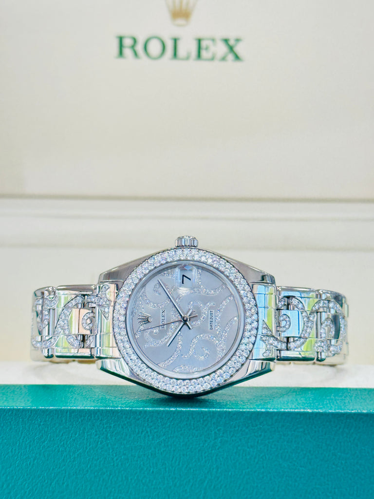 Rolex Masterpiece 81339 Datejust 34mm 18K White Gold Factory Diamonds BOX/PAPERS MINT - Diamonds East Intl.