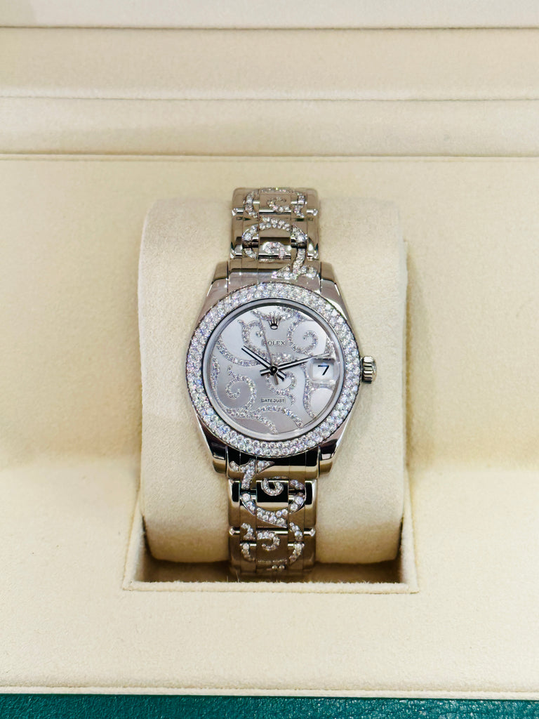 Rolex Masterpiece 81339 Datejust 34mm 18K White Gold Factory Diamonds BOX/PAPERS MINT - Diamonds East Intl.