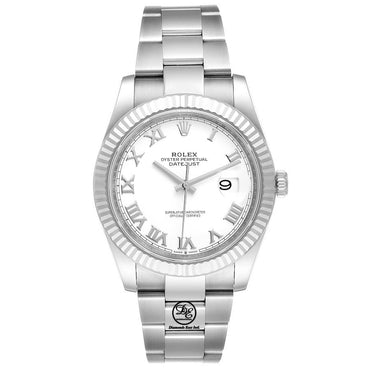 Rolex Datejust 41mm 126334 White Roman Dial White gold Fluted bezel Box and Papers Unworn - Diamonds East Intl.