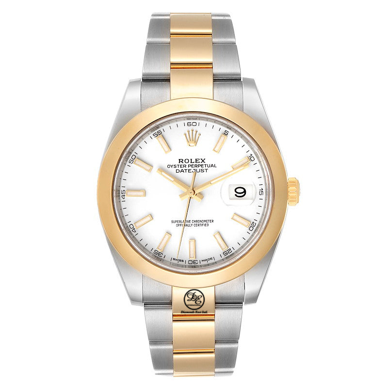 Rolex Datejust II 41mm Yellow Gold & Steel White Stick Dial