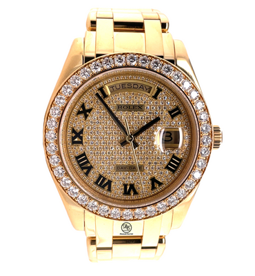 Rolex Masterpiece 18948 Day- Date18K Yellow Gold Rare FACTORY Pave Diamond Dial & Bezel