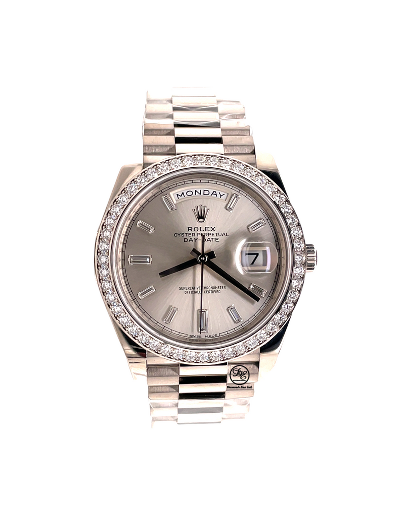 White Gold Rolex Baguette Diamond Dial Rolex Day-Date 228349RBR