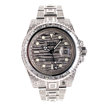 Rolex GMT-Master II 116710LN Custom Diamond Pave Wave Dial PreOwned Box and Papers - Diamonds East Intl.