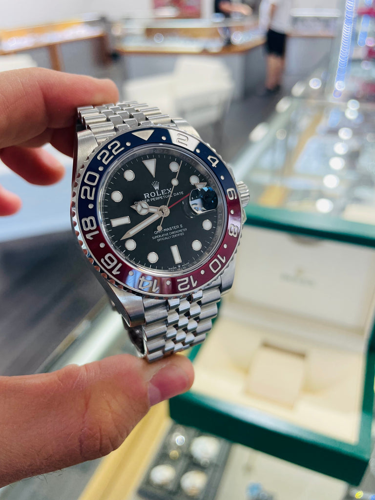 Rolex GMT-Master II Pepsi Jubilee Bracelet 126710BLRO and Papers PreOwned | Diamonds East Intl.