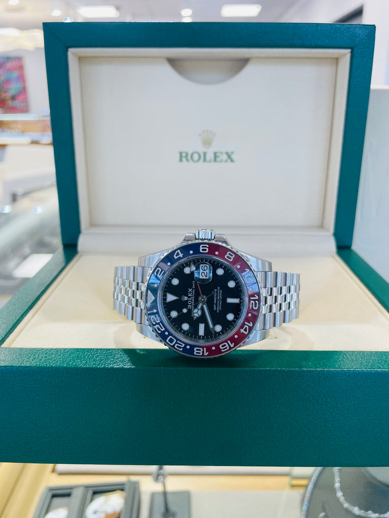 Rolex GMT-Master II Pepsi Jubilee Bracelet 126710BLRO Box and Papers PreOwned - Diamonds East Intl.