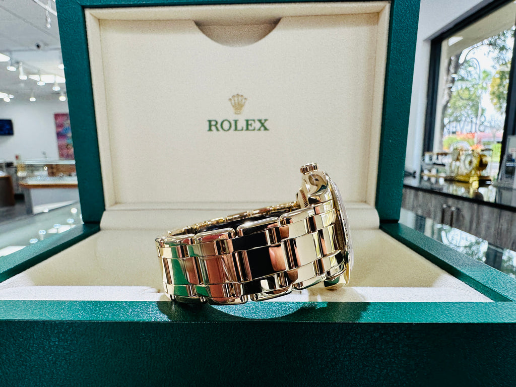 Rolex Masterpiece 18948 Day-Date 18K Yellow Gold Custom Diamond MOP Dial & Factory Diamond Bezel PreOwned - Diamonds East Intl.