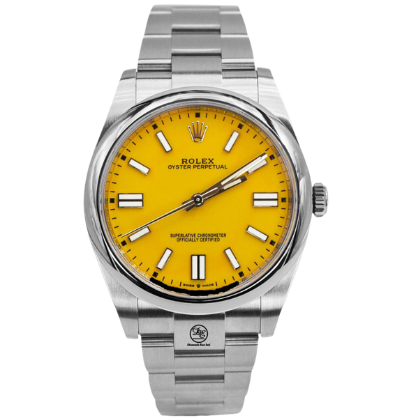 Rolex Oyster Perpetual 124300 41mm Factory Yellow Dial PreOwned