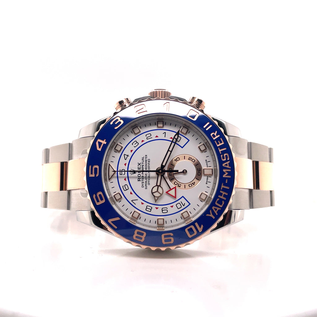 Rolex Yacht Master ii 116681 Mercedes Hands 18K Rose Gold/Stainless Steel Oyster Box and Papers Unworn - Diamonds East Intl.