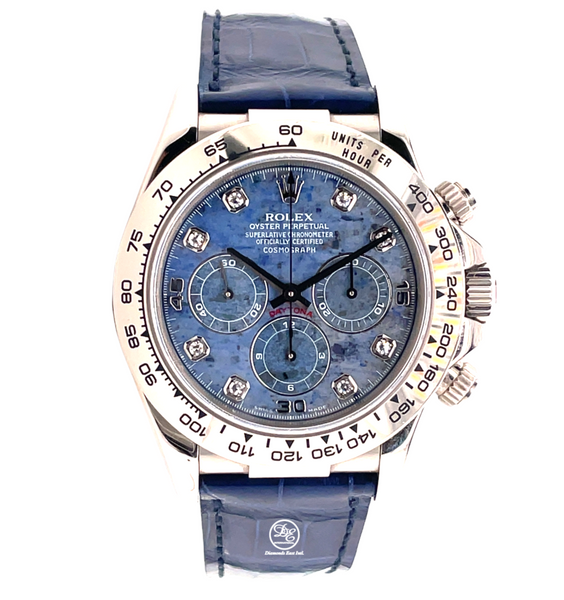 Rolex Zenith Daytona 16519 18K White gold Factory Diamond Sodalite