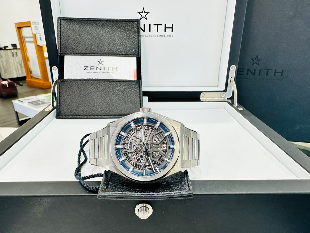 Zenith Defy Classic 41mm Titanium Skeleton Dial Ref-95.9000.670/78.M9000 Box and Papers - Diamonds East Intl.